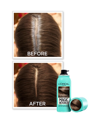 OAP HAIRCOLOR MAGIC_RETOUCH_SPRAY_BEFOREAFTER_ColdChatain